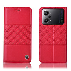 Leather Case Stands Flip Cover Holder H10P for Oppo K10 Pro 5G Red