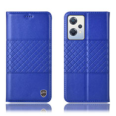 Leather Case Stands Flip Cover Holder H10P for Oppo K10X 5G Blue