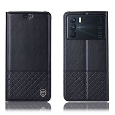 Leather Case Stands Flip Cover Holder H10P for Oppo K9 Pro 5G Black