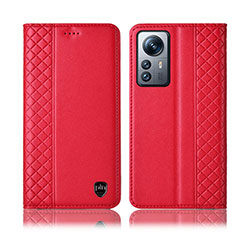 Leather Case Stands Flip Cover Holder H10P for Xiaomi Mi 12 Lite 5G Red