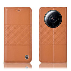 Leather Case Stands Flip Cover Holder H10P for Xiaomi Mi 12S Ultra 5G Orange