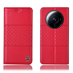 Leather Case Stands Flip Cover Holder H10P for Xiaomi Mi 12S Ultra 5G Red