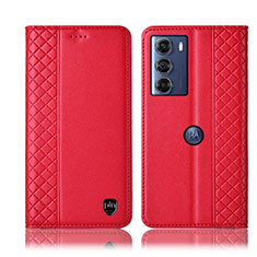 Leather Case Stands Flip Cover Holder H11P for Motorola Moto Edge S30 5G Red