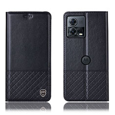 Leather Case Stands Flip Cover Holder H11P for Motorola Moto Edge S30 Pro 5G Black