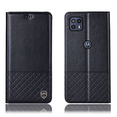 Leather Case Stands Flip Cover Holder H11P for Motorola Moto G50 5G Black