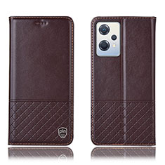 Leather Case Stands Flip Cover Holder H11P for OnePlus Nord CE 2 Lite 5G Brown