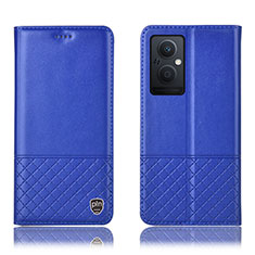 Leather Case Stands Flip Cover Holder H11P for OnePlus Nord N20 5G Blue