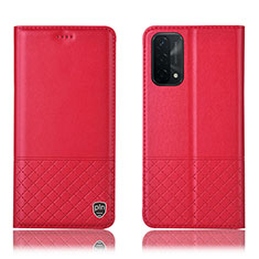 Leather Case Stands Flip Cover Holder H11P for OnePlus Nord N200 5G Red