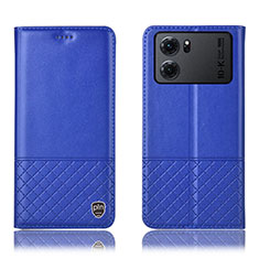 Leather Case Stands Flip Cover Holder H11P for Oppo K10 5G Blue