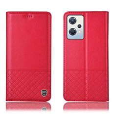 Leather Case Stands Flip Cover Holder H11P for Oppo K10X 5G Red