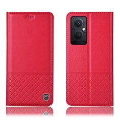 Leather Case Stands Flip Cover Holder H11P for Oppo Reno7 Z 5G Red