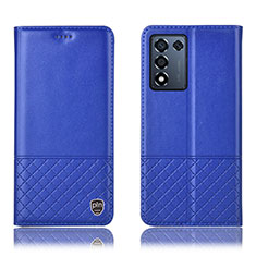 Leather Case Stands Flip Cover Holder H11P for Realme Q3s 5G Blue
