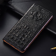 Leather Case Stands Flip Cover Holder H11P for Vivo iQOO 9 5G Black