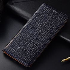 Leather Case Stands Flip Cover Holder H15P for Motorola Moto Edge S 5G Blue
