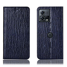 Leather Case Stands Flip Cover Holder H15P for Motorola Moto Edge S30 Pro 5G Blue