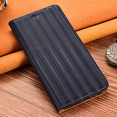 Leather Case Stands Flip Cover Holder H15P for Samsung Galaxy A04s Blue