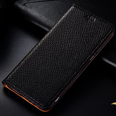 Leather Case Stands Flip Cover Holder H15P for Samsung Galaxy A10 Black
