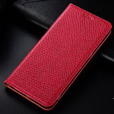 Leather Case Stands Flip Cover Holder H15P for Samsung Galaxy A20s Red