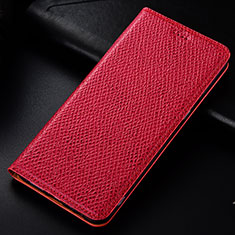 Leather Case Stands Flip Cover Holder H15P for Samsung Galaxy A42 5G Red