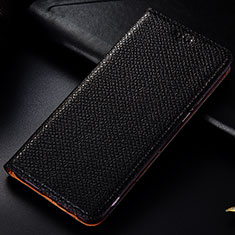 Leather Case Stands Flip Cover Holder H15P for Samsung Galaxy Note 10 Plus 5G Black