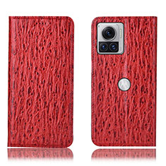 Leather Case Stands Flip Cover Holder H16P for Motorola Moto Edge 30 Ultra 5G Red