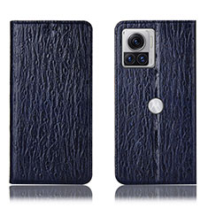 Leather Case Stands Flip Cover Holder H16P for Motorola Moto Edge X30 Pro 5G Blue