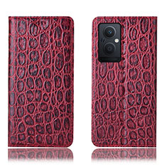 Leather Case Stands Flip Cover Holder H16P for Oppo F21s Pro 5G Red