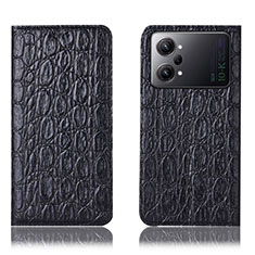 Leather Case Stands Flip Cover Holder H16P for Oppo K10 Pro 5G Black