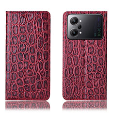Leather Case Stands Flip Cover Holder H16P for Oppo K10 Pro 5G Red