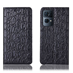 Leather Case Stands Flip Cover Holder H16P for Oppo Reno7 Pro 5G Black