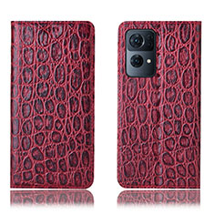 Leather Case Stands Flip Cover Holder H16P for Oppo Reno7 Pro 5G Red