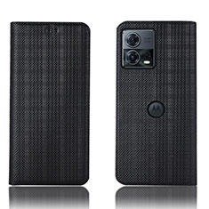 Leather Case Stands Flip Cover Holder H17P for Motorola Moto Edge S30 Pro 5G Black