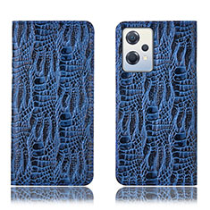 Leather Case Stands Flip Cover Holder H17P for OnePlus Nord CE 2 Lite 5G Blue