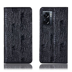 Leather Case Stands Flip Cover Holder H17P for OnePlus Nord N300 5G Black