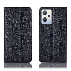 Leather Case Stands Flip Cover Holder H17P for Oppo K10X 5G Black