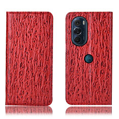 Leather Case Stands Flip Cover Holder H18P for Motorola Moto Edge 30 Pro 5G Red