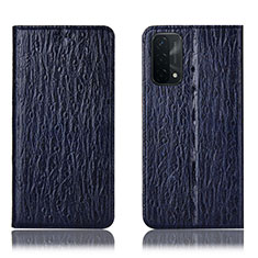 Leather Case Stands Flip Cover Holder H18P for OnePlus Nord N200 5G Blue