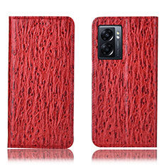 Leather Case Stands Flip Cover Holder H18P for Oppo A56S 5G Red