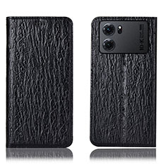 Leather Case Stands Flip Cover Holder H18P for Oppo K10 5G Black