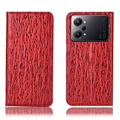 Leather Case Stands Flip Cover Holder H18P for Oppo K10 Pro 5G Red