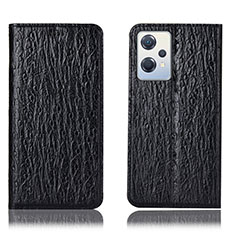 Leather Case Stands Flip Cover Holder H18P for Oppo K10X 5G Black