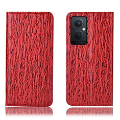 Leather Case Stands Flip Cover Holder H18P for Oppo Reno7 Z 5G Red