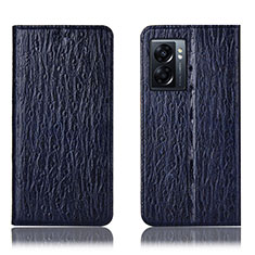 Leather Case Stands Flip Cover Holder H18P for Realme V23 5G Blue