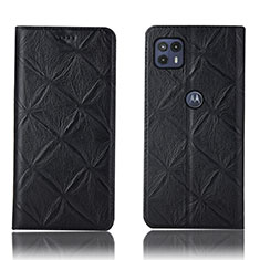 Leather Case Stands Flip Cover Holder H19P for Motorola Moto G50 5G Black