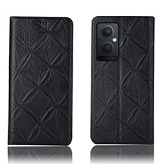 Leather Case Stands Flip Cover Holder H19P for OnePlus Nord N20 5G Black