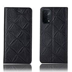 Leather Case Stands Flip Cover Holder H19P for OnePlus Nord N200 5G Black