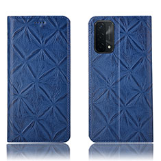 Leather Case Stands Flip Cover Holder H19P for OnePlus Nord N200 5G Blue