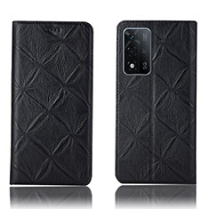 Leather Case Stands Flip Cover Holder H19P for Oppo A93s 5G Black