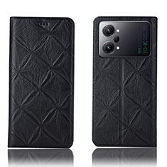 Leather Case Stands Flip Cover Holder H19P for Oppo K10 Pro 5G Black