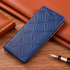 Leather Case Stands Flip Cover Holder H19P for Xiaomi Black Shark 4 5G Blue